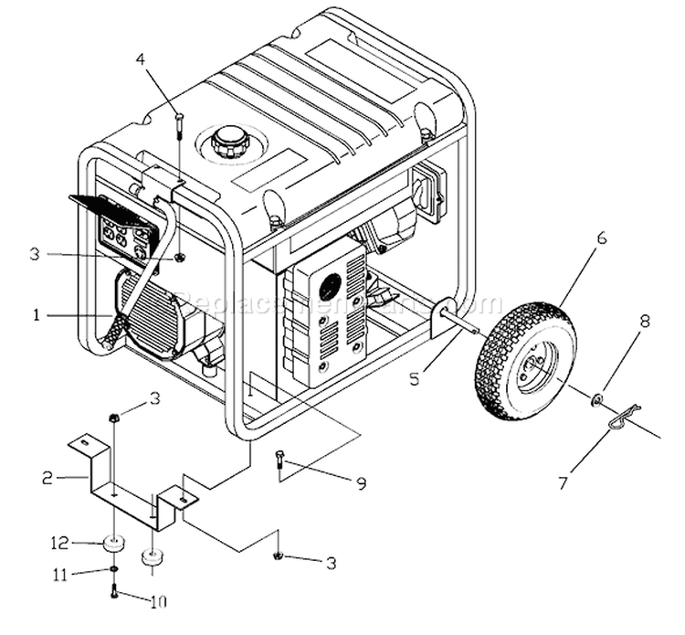 Page C Diagram and Parts List for 1654-0  Briggs and Stratton Generator